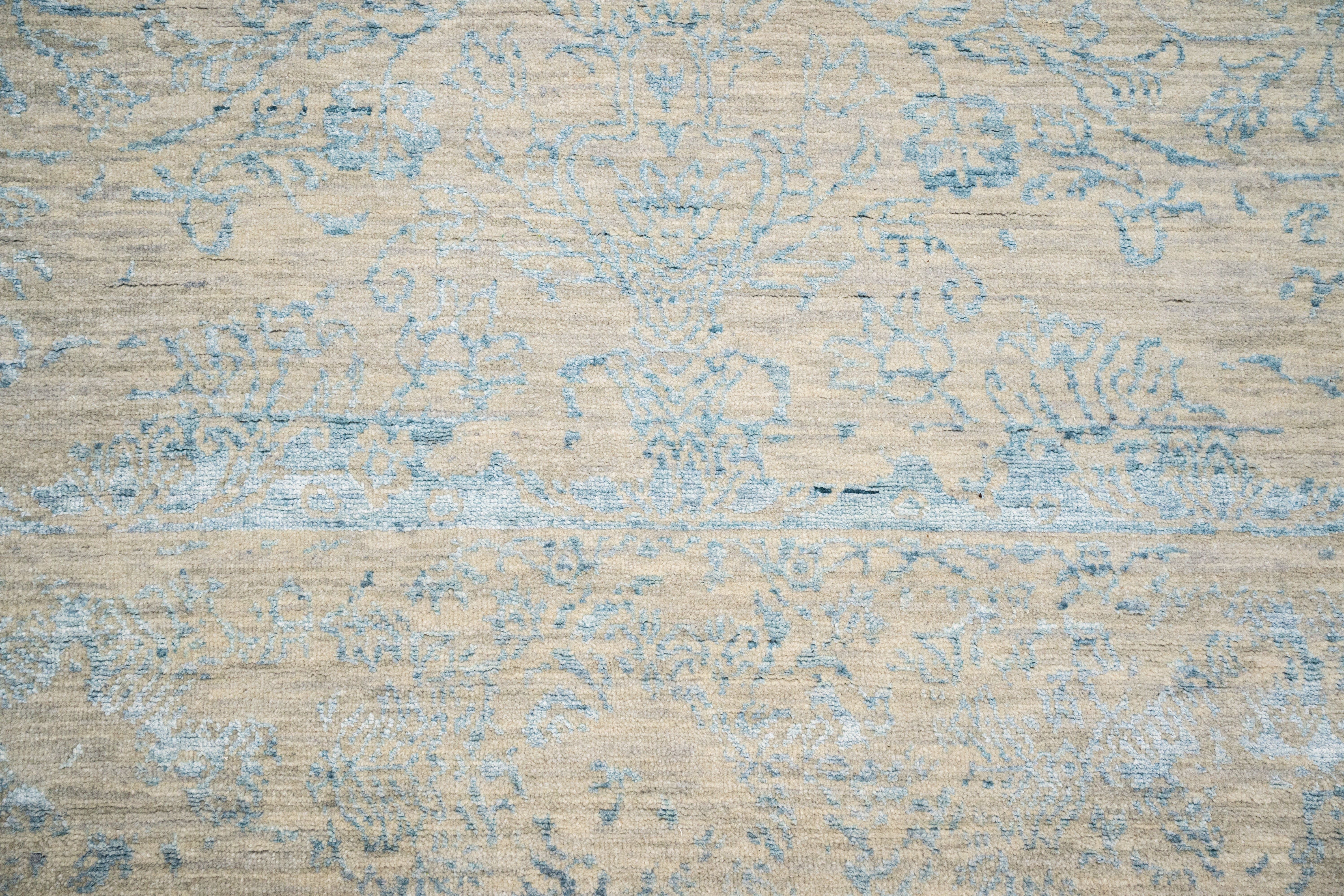 Handknotted Carpet, DIA - 1278 JK Round Silver & Silk 102